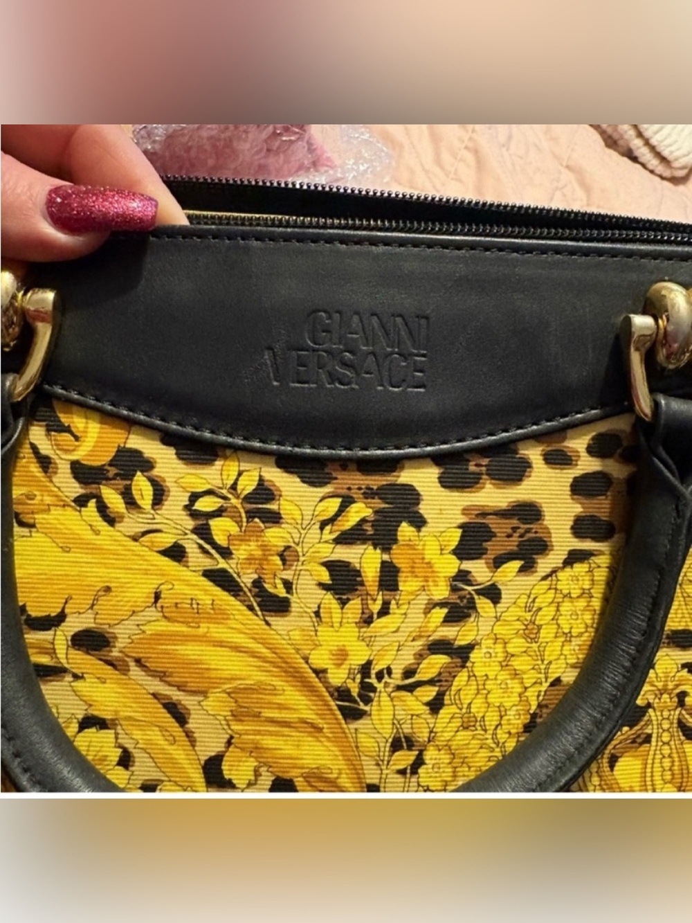 Gianni Versace Y2K Leopard & Baroque print “sunburst” satchel - collectors item - Picture 15 of 16